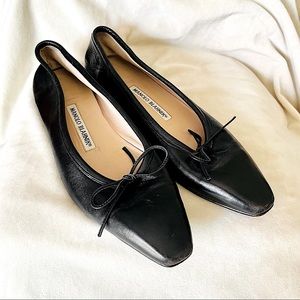Manolo Blahnik Ballet Flats Napa Leather Sz 38